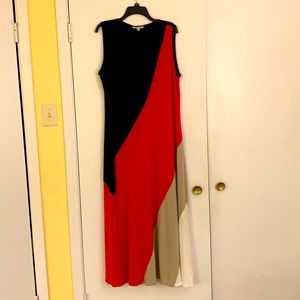 Studio One black pink beige and white maxi dress